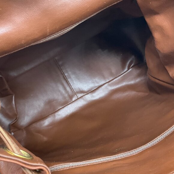 Chanel Vintage 1990\'s Brown Wool / Leather Backpack